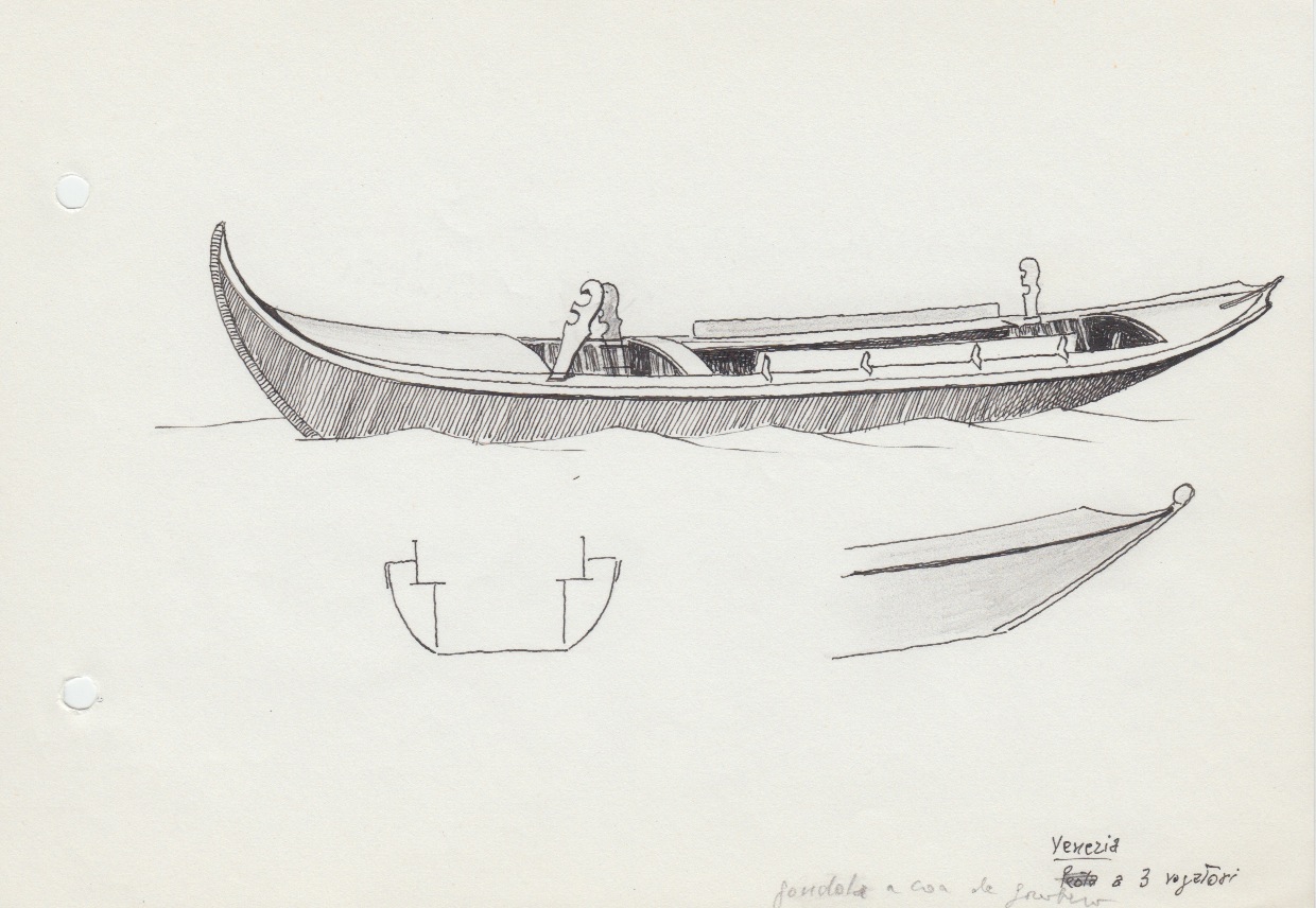 488 Venezia - gondola a coa de gambero a 3 vogatori